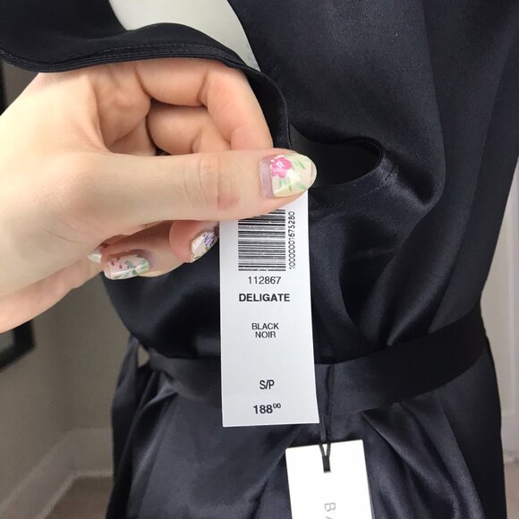 Aritzia Babaton Deligate Silk Dress | Black | Size S | BNWT - Picture 14 of 15